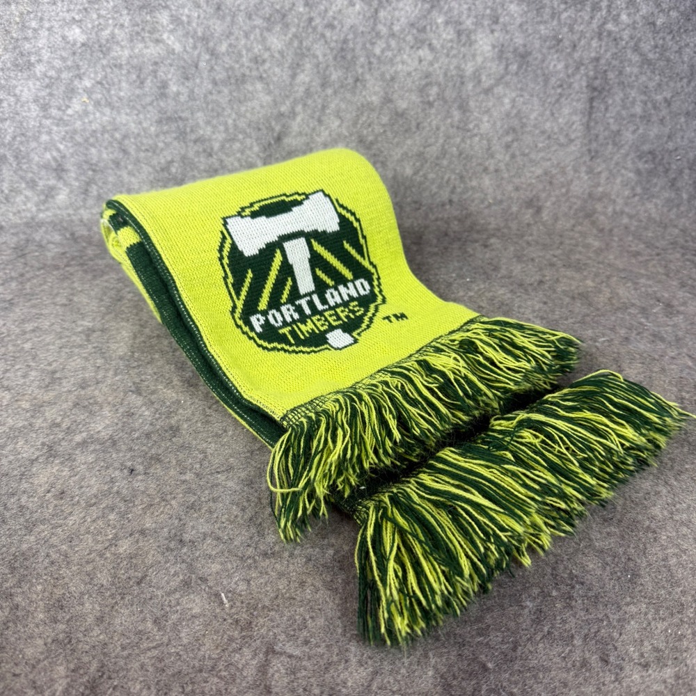 Portland Timbers MLS Soccer Scarf Ruffneck Scarves PTFC Neon Green Yellow Knit